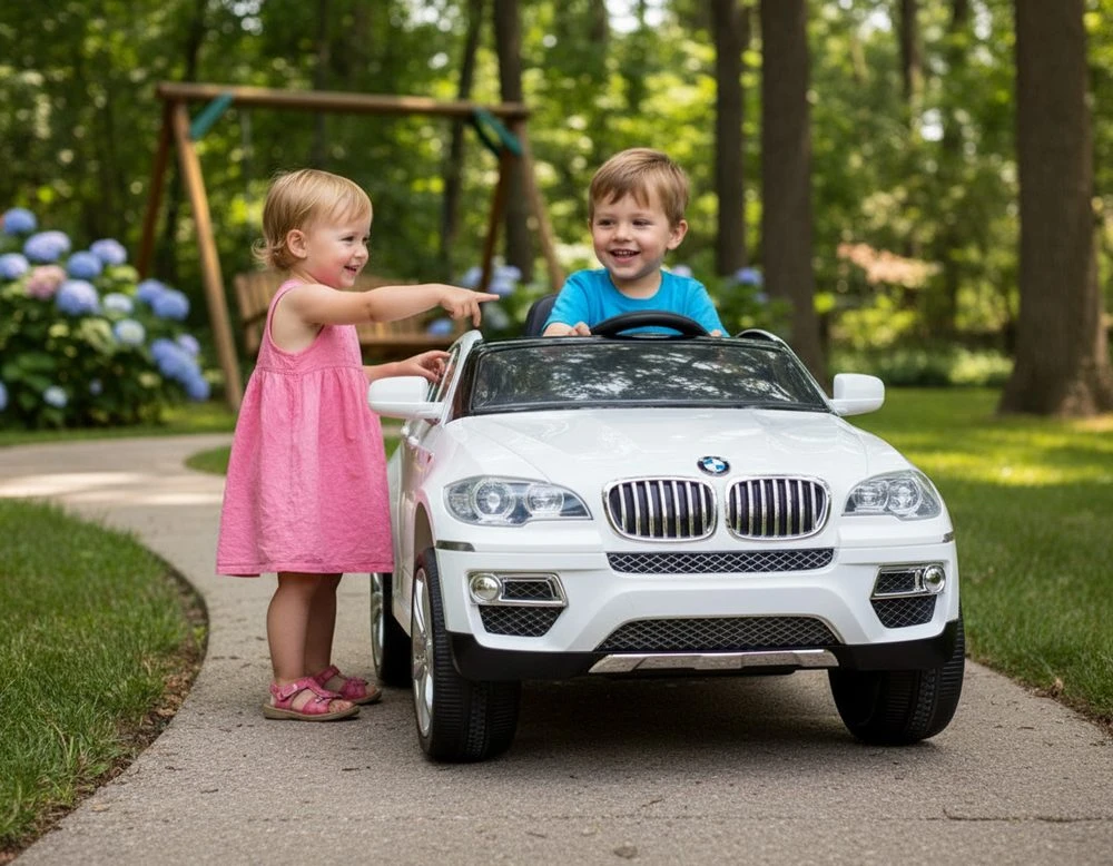 Vaikiškas elektromobilis BMW X6, baltas