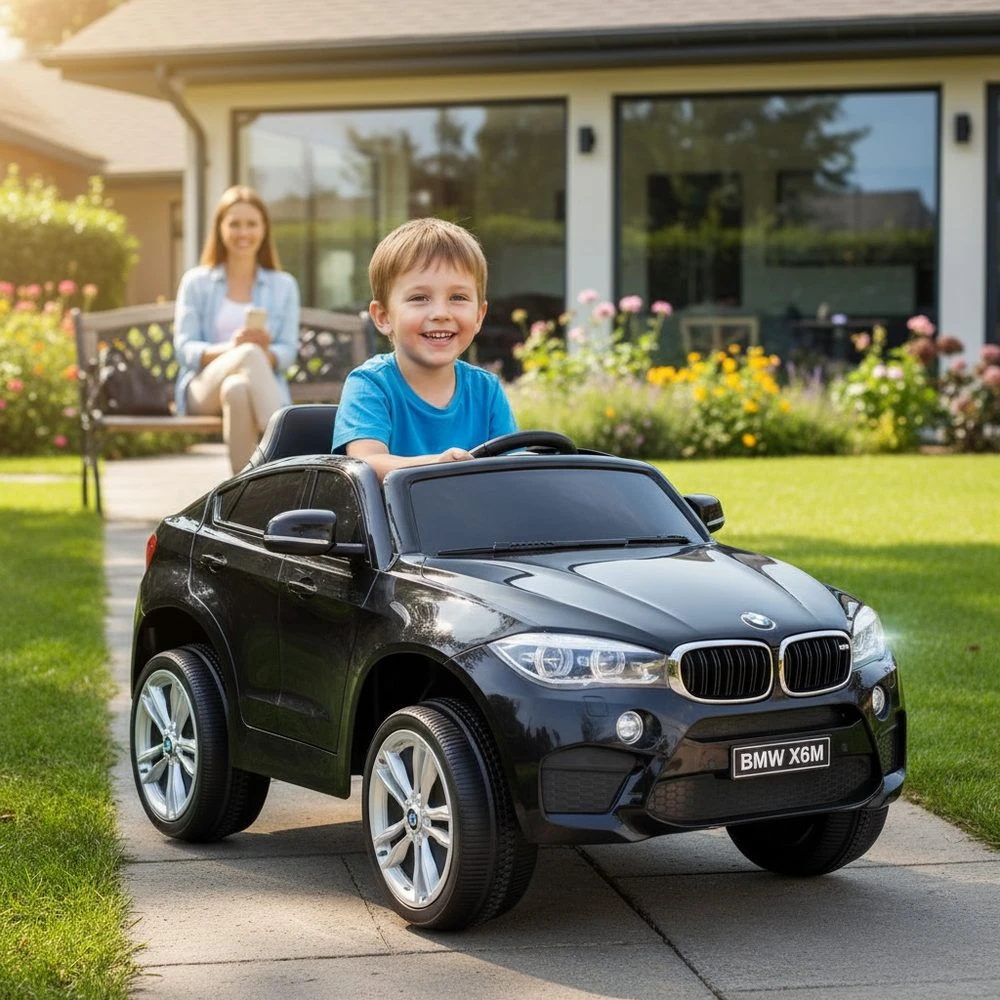 Vaikiškas elektromobilis BMW X6, juodas