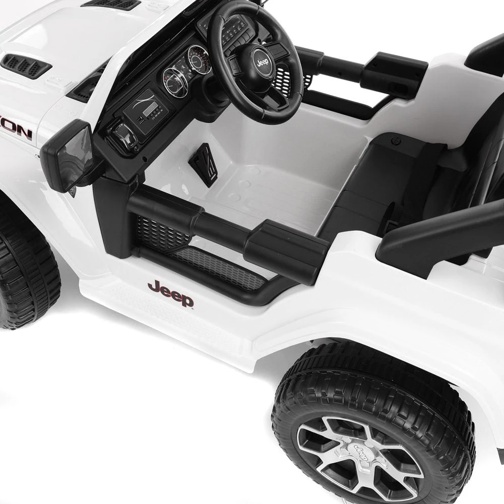 Vaikiškas elektromobilis Jeep Wrangler Rubicon, Baltas