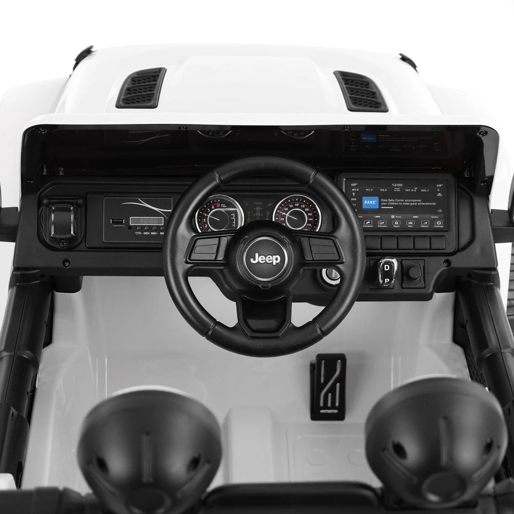 Vaikiškas elektromobilis Jeep Wrangler Rubicon, Baltas