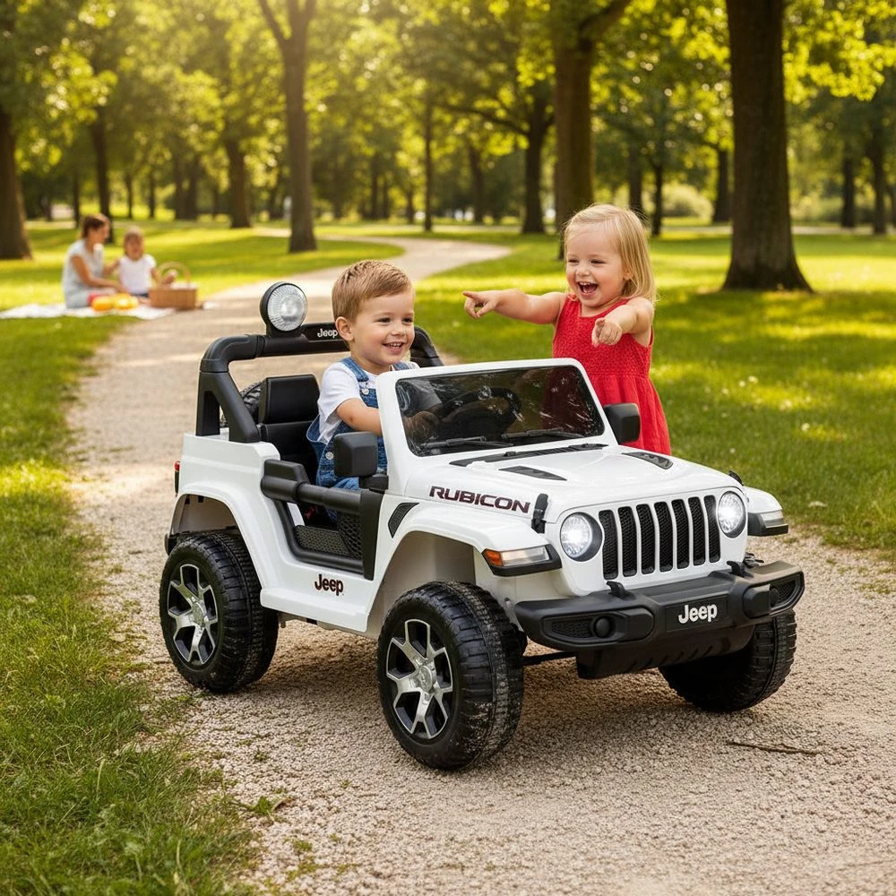 Vaikiškas elektromobilis Jeep Wrangler Rubicon, Baltas