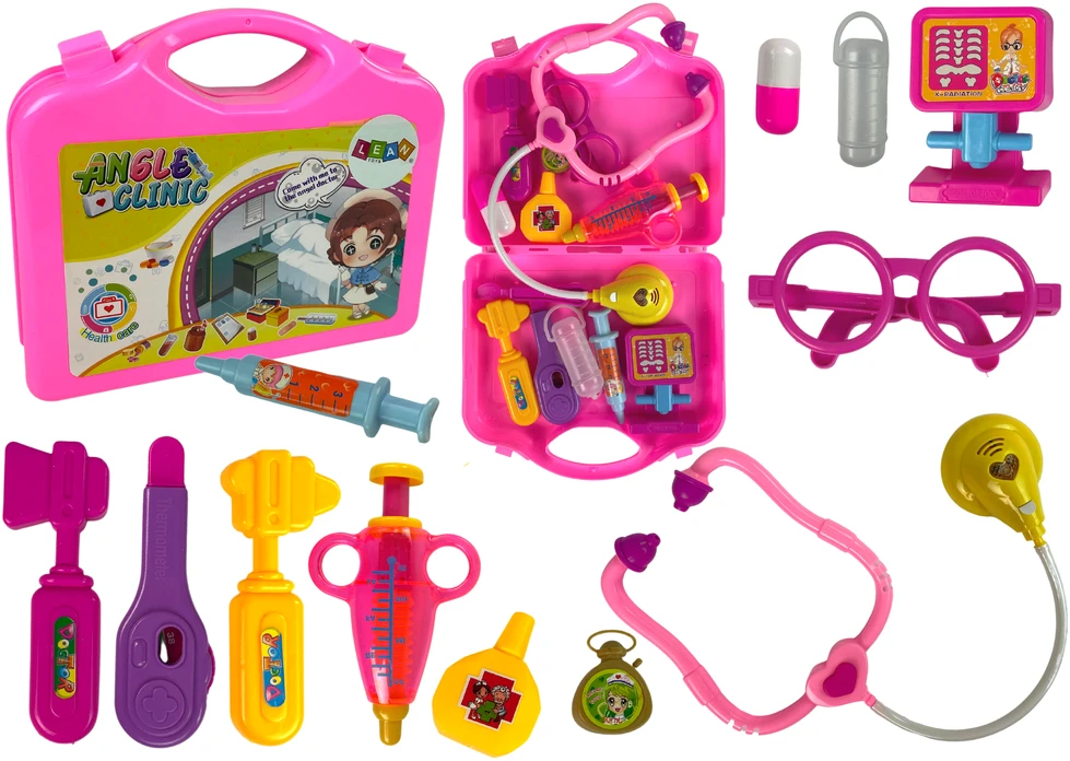 Lean Toys Žaislinis daktaro rinkinys LeanToys su šviečiančiu stetoskopu
