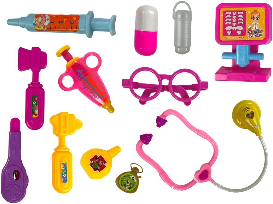 Lean Toys Žaislinis daktaro rinkinys LeanToys su šviečiančiu stetoskopu