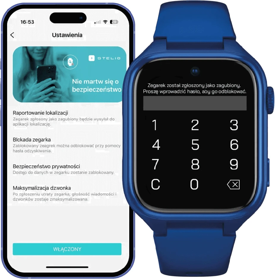 Vaikiškas išmanusis laikrodis 4G Stelio Junior Pro AI, tamsiai mėlynas