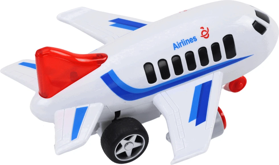 Lean Toys Baltas keleivinis lėktuvas su šviesos ir garso efektais