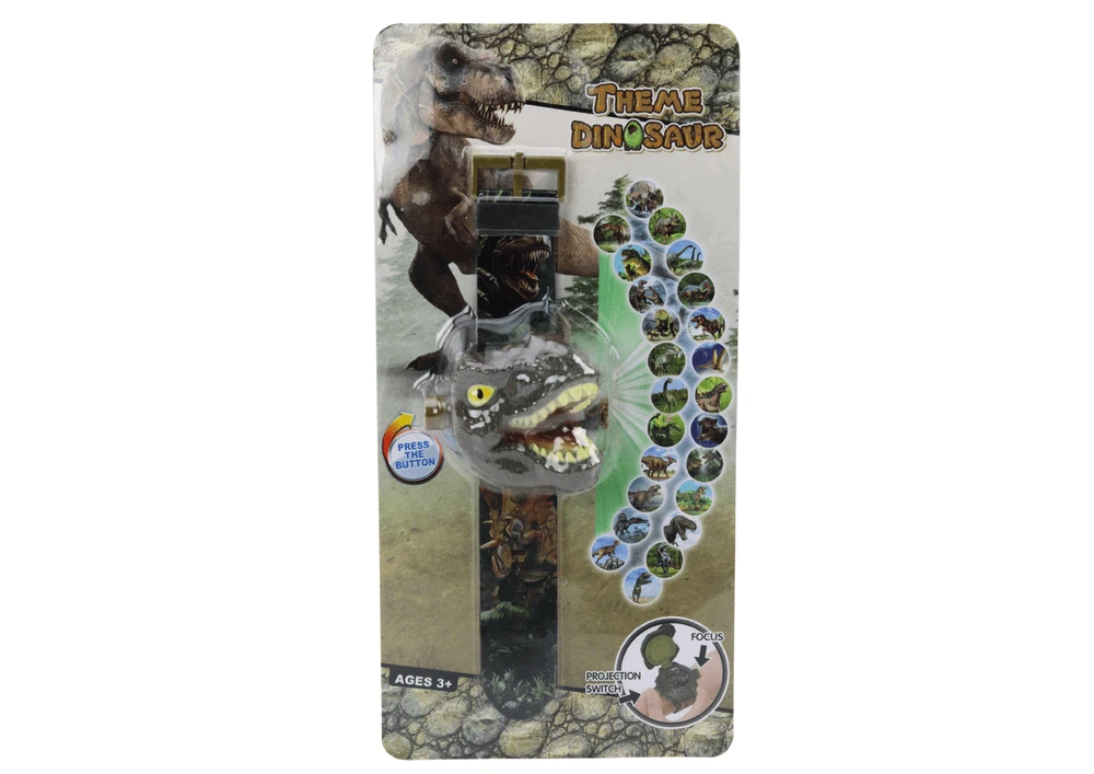 Išmanusis laikrodis Lean Toys 3D Projekcinis laikrodis vaikams Tyrannosaurus Rex 22cm