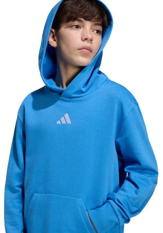 Vaikiškas mėlynas džemperis su gobtuvu adidas Essentials KD3382