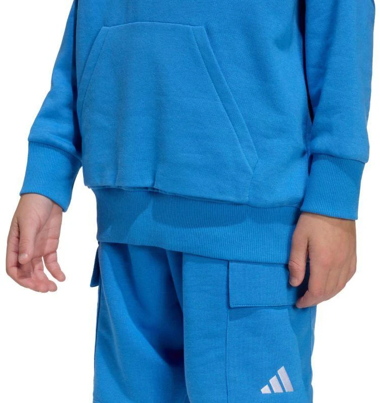 Vaikiškas mėlynas džemperis su gobtuvu adidas Essentials KD3382