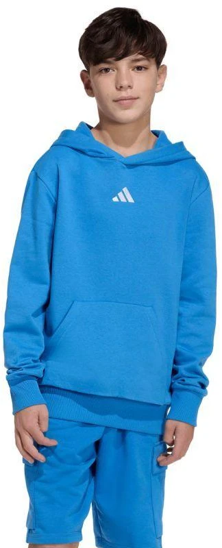 Vaikiškas mėlynas džemperis su gobtuvu adidas Essentials KD3382