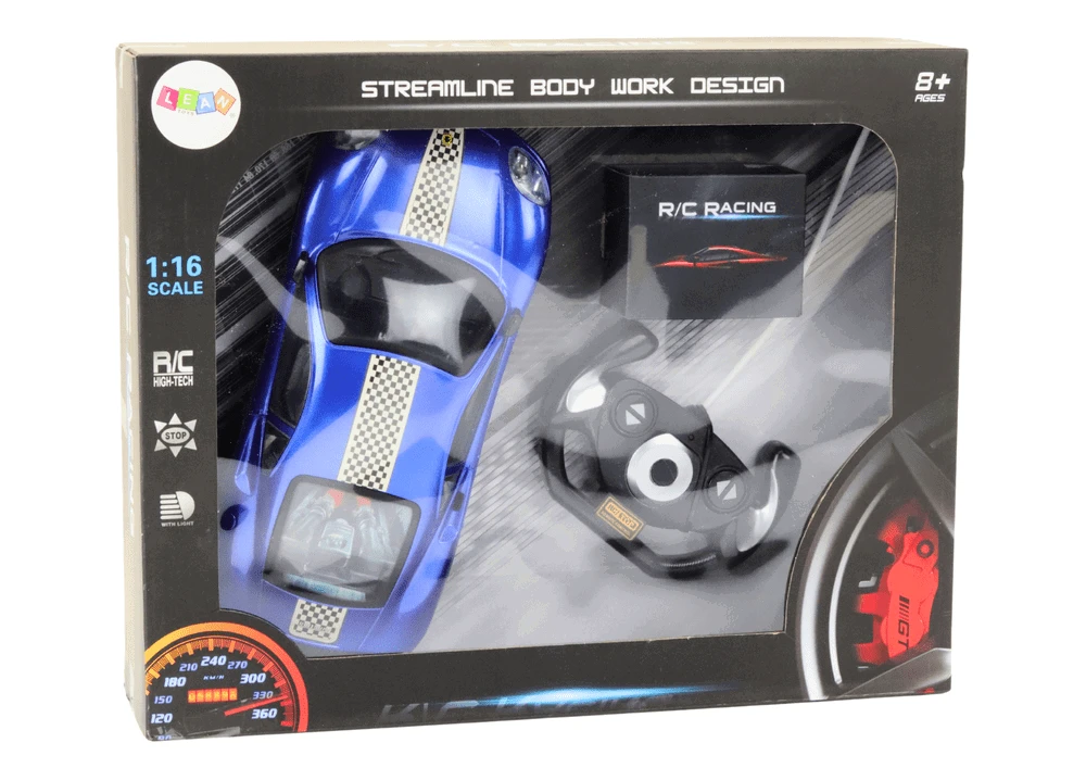 Lean Toys Mėlynas nuotolinio valdymo automobilis 1:16 su šviesomis