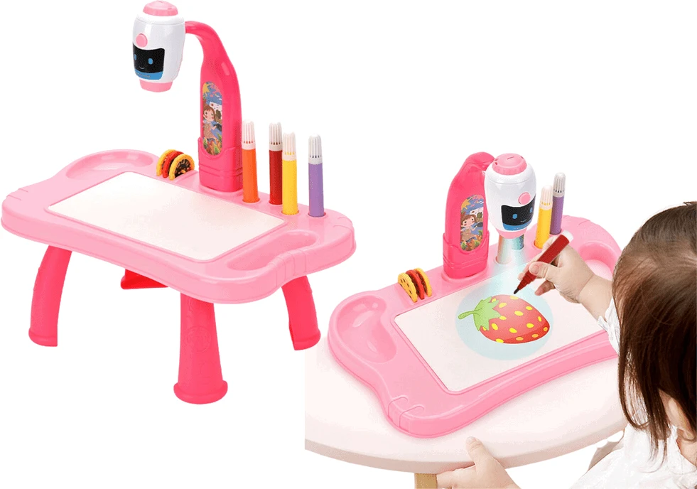 Lean Toys Mini Projektorius Piešimo Robotas 2in1 Rožinis