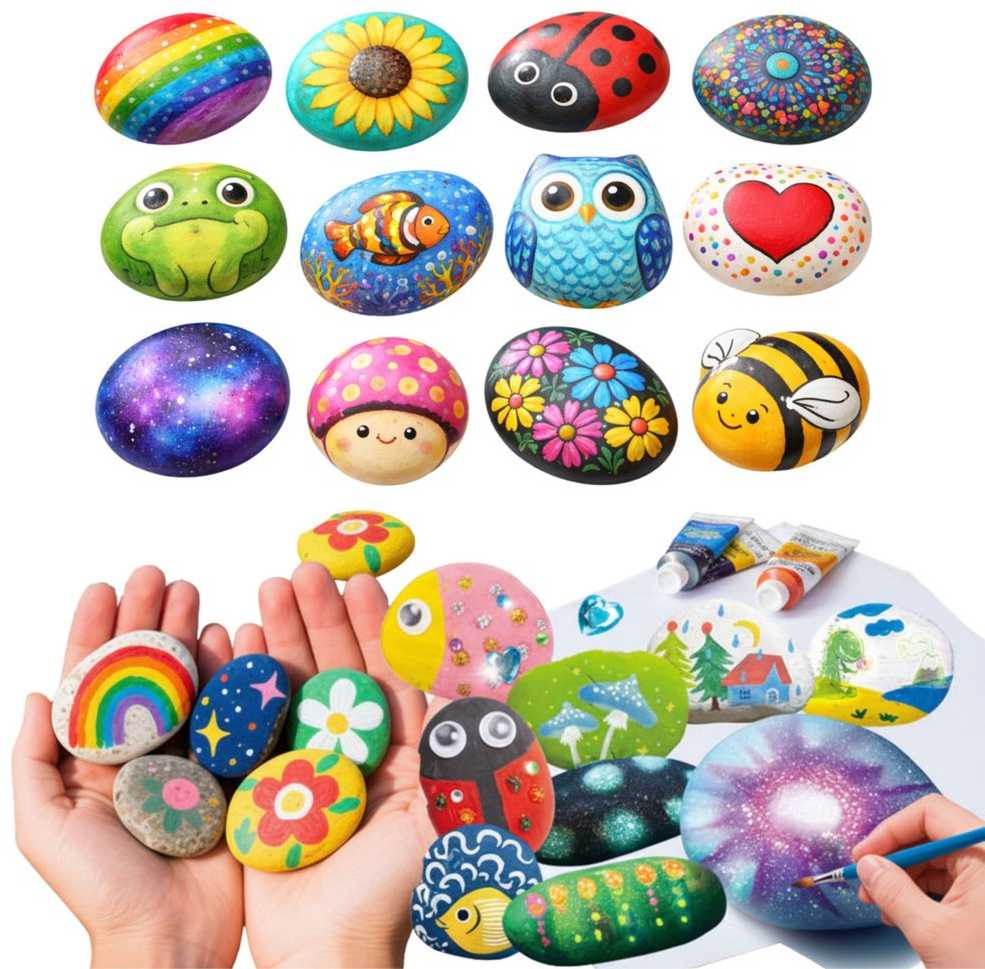 Lean Toys Akmenų dažymo rinkinys 10 vnt.