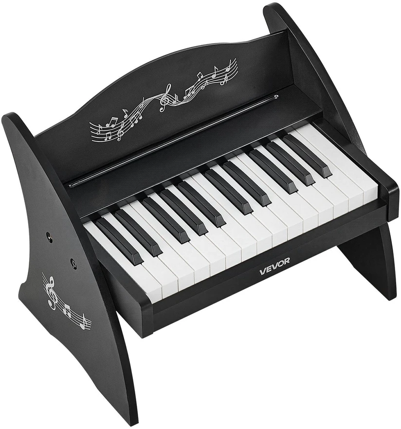 Vevor Medinis skaitmeninis pianinas vaikams, 25 klavišai, juodas