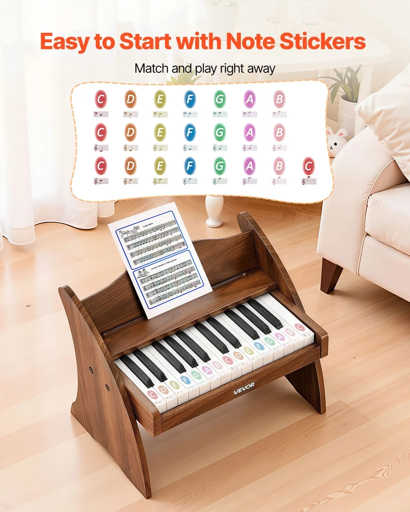 Vevor Medinis skaitmeninis pianinas vaikams, 25 klavišai