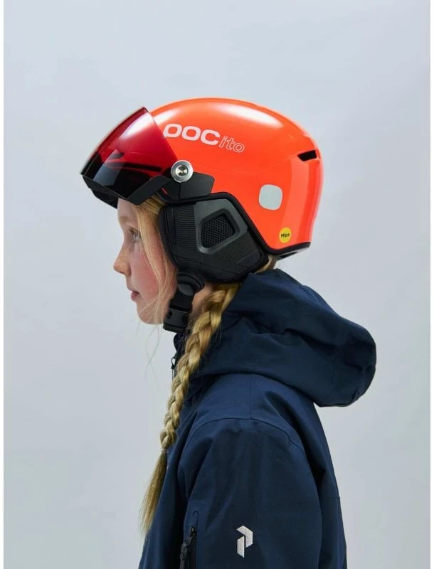Vaikiškas slidinėjimo šalmas POC POCito Obex Visor, oranžinis