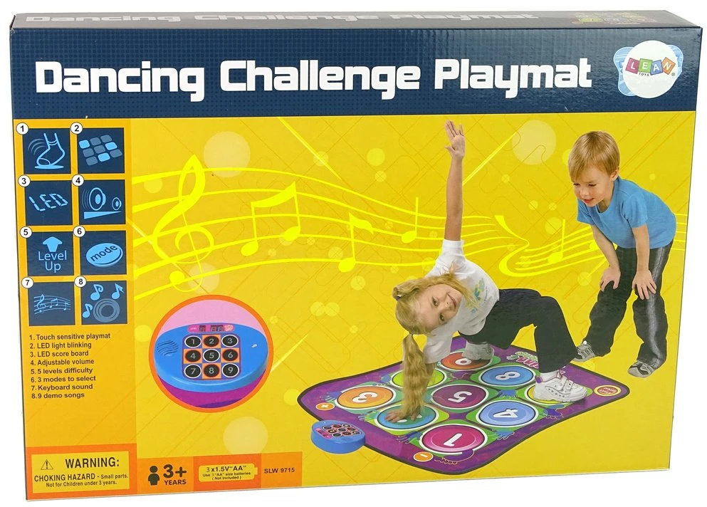 Lean Toys Spalvingas šokių kilimėlis vaikams