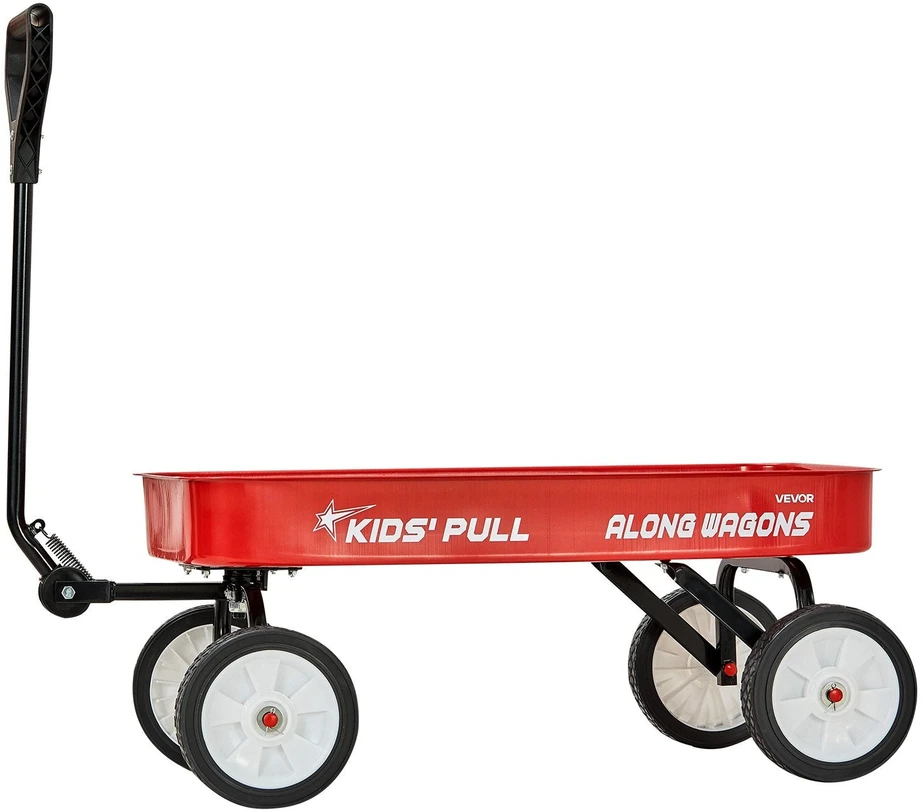 VEVOR Vaikų vežimėlis su rankena 101 cm, raudonas
