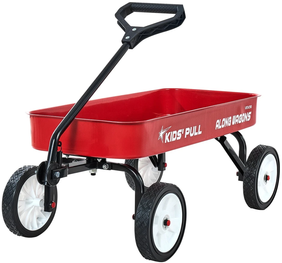 VEVOR Vaikų vežimėlis su rankena 101 cm, raudonas