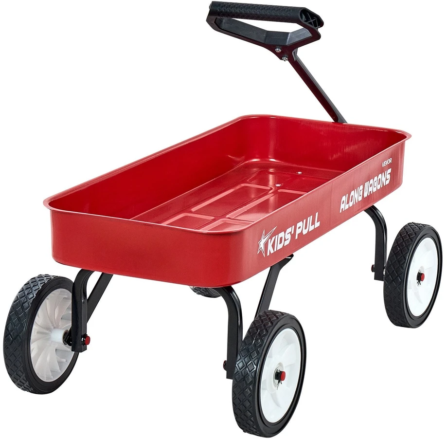 VEVOR Vaikų vežimėlis su rankena 101 cm, raudonas