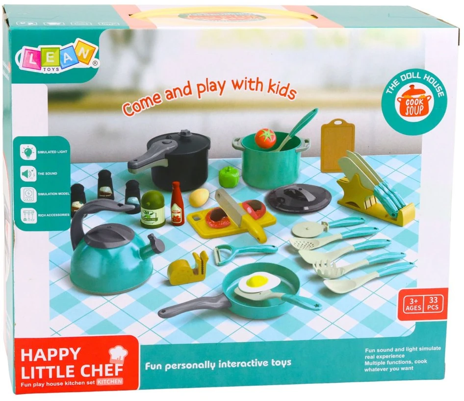 Lean Toys Virtuvės rinkinys turkio spalvos 33 vnt.