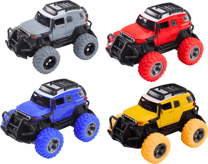 Lean Toys Metalinis visureigis 1:32 su guminiais ratais ir efektais
