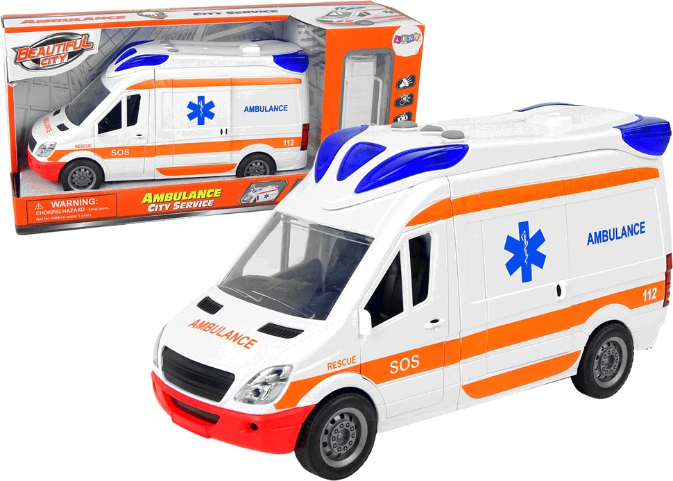 Lean Toys Greitosios pagalbos automobilis su garsais ir šviesomis