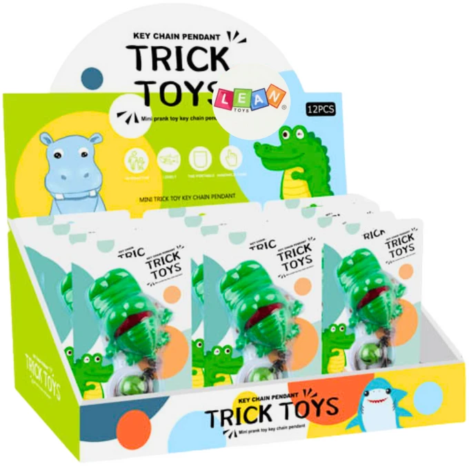 Lean Toys Žalias Krokodilo Pakabuko Žaislas su Skambučiu
