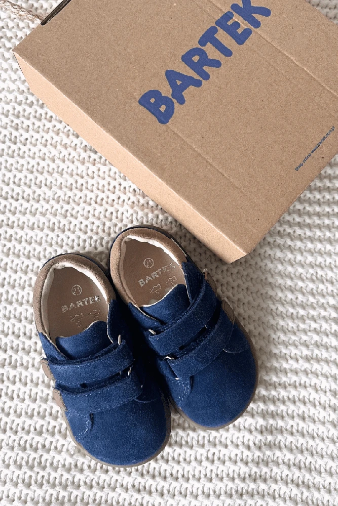 Vaikiški barefoot batai su atšvaitais tamsiai mėlyni Bartek