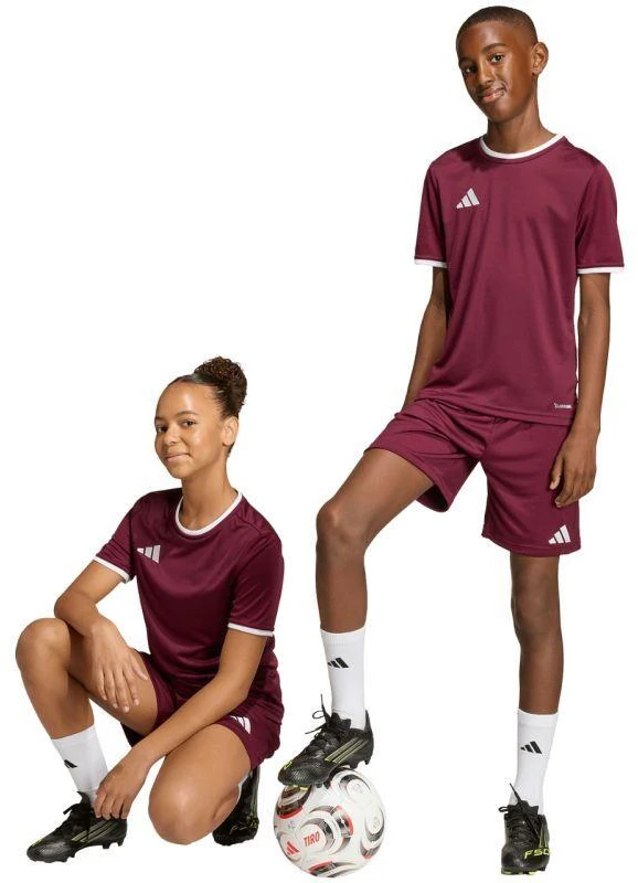 Vaikiški bordo spalvos šortai Entrada 26 JZ6527 adidas