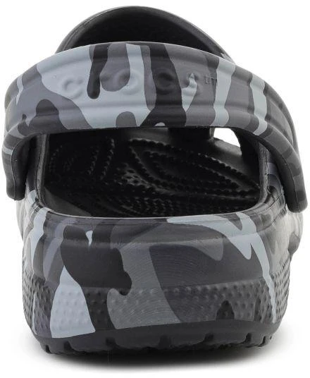 Vaikiški „Crocs Classic Camouflage Clog K“ klumpės, juoda/pilka spalva, 211879-0DD