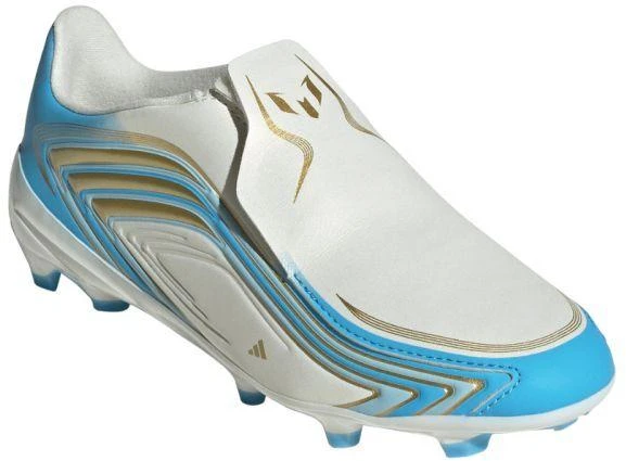 Vaikiški futbolo bateliai Adidas F50 Messi League LL FG, balti ir mėlyni, IH1907