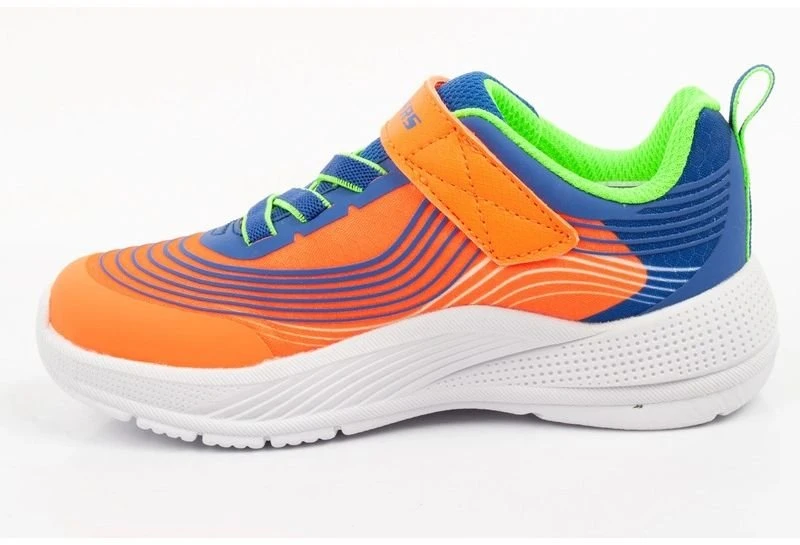 Vaikiški įsispiriami bateliai Skechers Microspec Advance, oranžiniai ir mėlyni