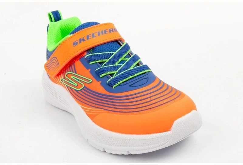 Vaikiški įsispiriami bateliai Skechers Microspec Advance, oranžiniai ir mėlyni