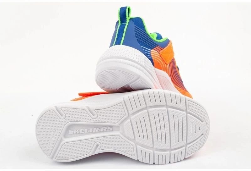 Vaikiški įsispiriami bateliai Skechers Microspec Advance, oranžiniai ir mėlyni