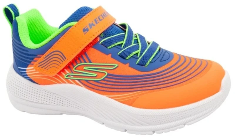 Vaikiški įsispiriami bateliai Skechers Microspec Advance, oranžiniai ir mėlyni