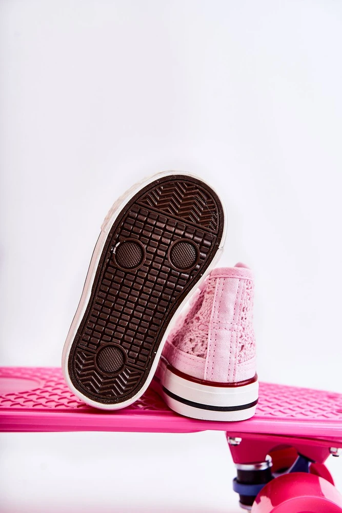Vaikiški laisvalaikio batai su auliuku rožinės spalvos