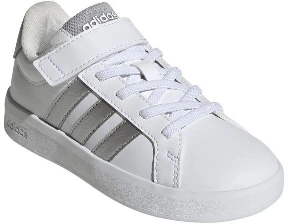 Vaikiški laisvalaikio bateliai Adidas Grand Court 3.0, balti su sidabriniais akcentais JP9368