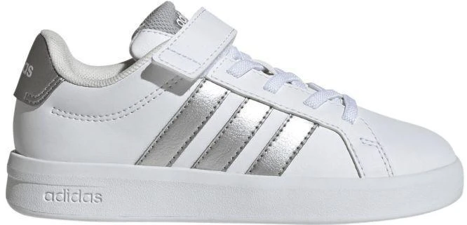 Vaikiški laisvalaikio bateliai Adidas Grand Court 3.0, balti su sidabriniais akcentais JP9368