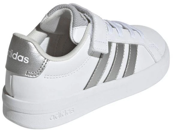 Vaikiški laisvalaikio bateliai Adidas Grand Court 3.0, balti su sidabriniais akcentais JP9368