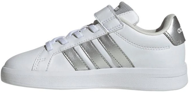 Vaikiški laisvalaikio bateliai Adidas Grand Court 3.0, balti su sidabriniais akcentais JP9368