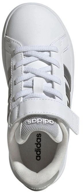 Vaikiški laisvalaikio bateliai Adidas Grand Court 3.0, balti su sidabriniais akcentais JP9368