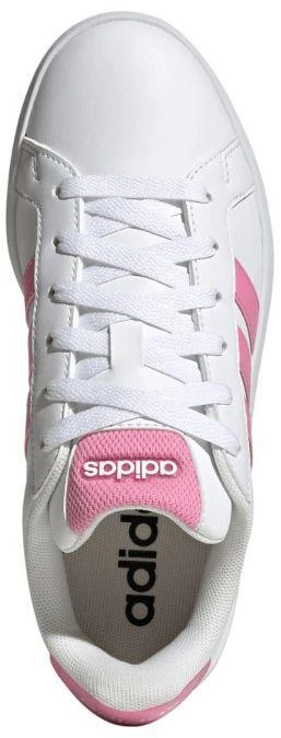 Vaikiški laisvalaikio bateliai Adidas Grand Court 3.0, balti su rožine spalva, HP3528