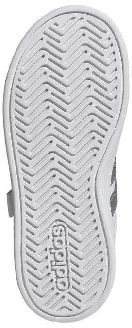 Vaikiški laisvalaikio bateliai Adidas Grand Court 3.0, balti su sidabriniais akcentais JP9368
