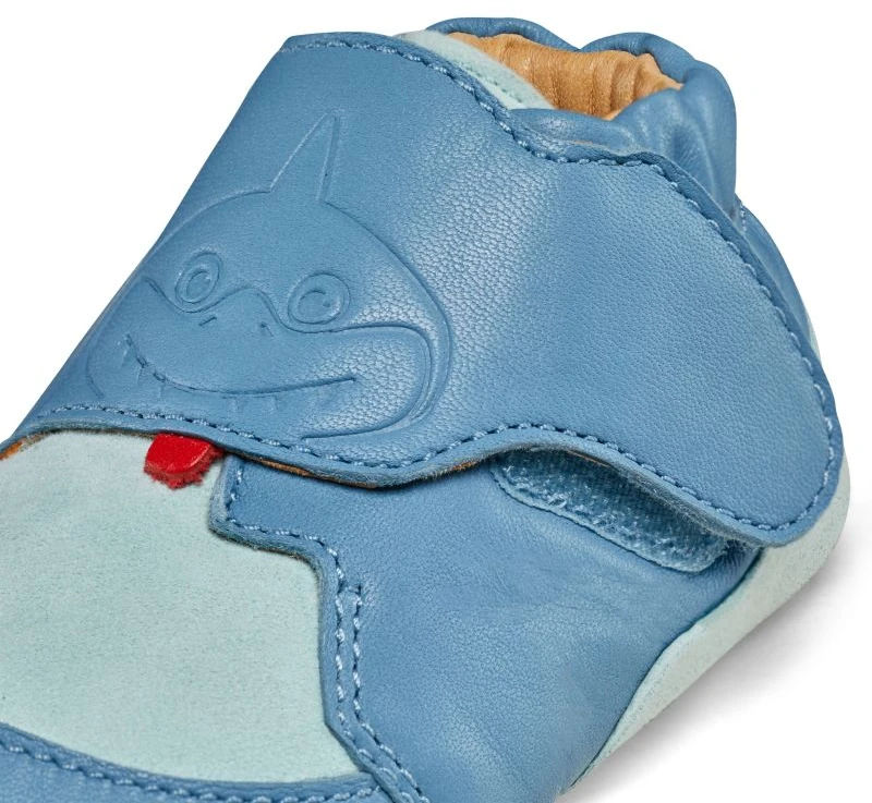Vaikiški odiniai batai ropojimui Affenzahn Leather Crawly Shark