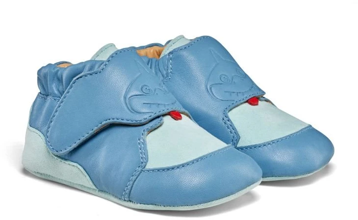 Vaikiški odiniai batai ropojimui Affenzahn Leather Crawly Shark