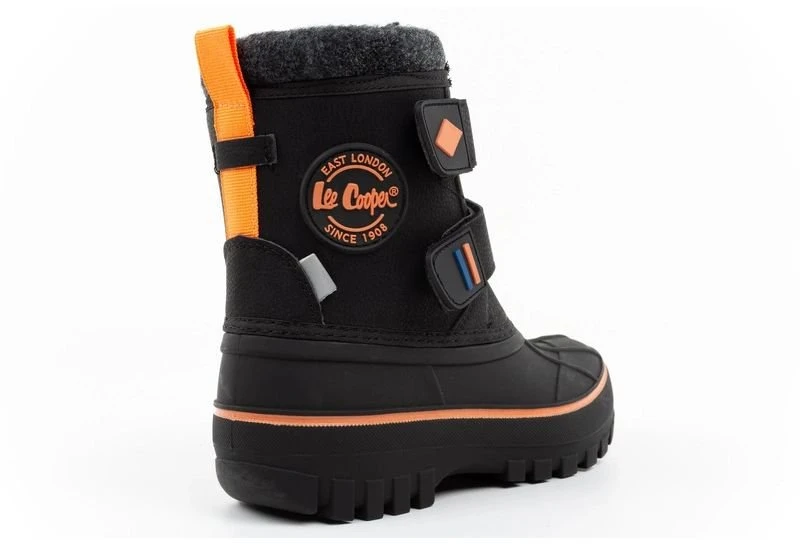 Vaikiški pašiltinti sniego batai Lee Cooper, juodi ir oranžiniai