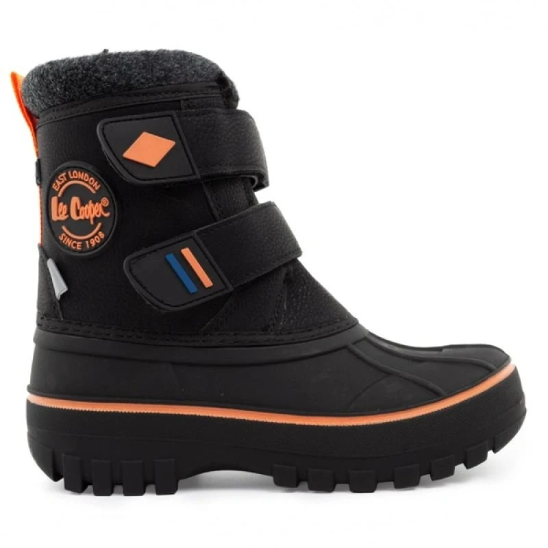 Vaikiški pašiltinti sniego batai Lee Cooper, juodi ir oranžiniai