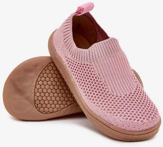 Vaikiški rožiniai megzti barefoot bateliai be suvarstymo Milami