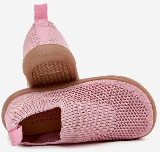 Vaikiški rožiniai megzti barefoot bateliai be suvarstymo Milami
