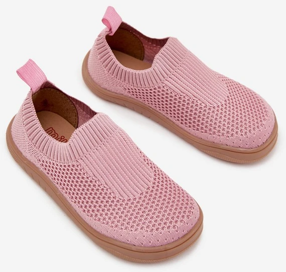 Vaikiški rožiniai megzti barefoot bateliai be suvarstymo Milami